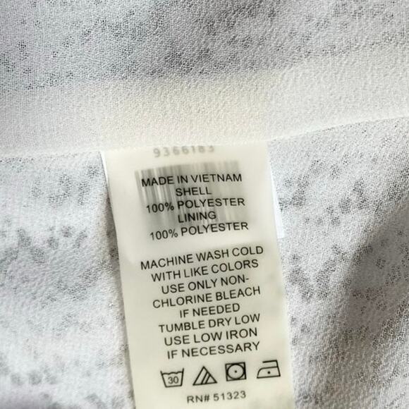 Vince Camuto White Black Scattered Dot Swing Hi-Lo Sleeveless Tank Top XS - Picture 7 of 11